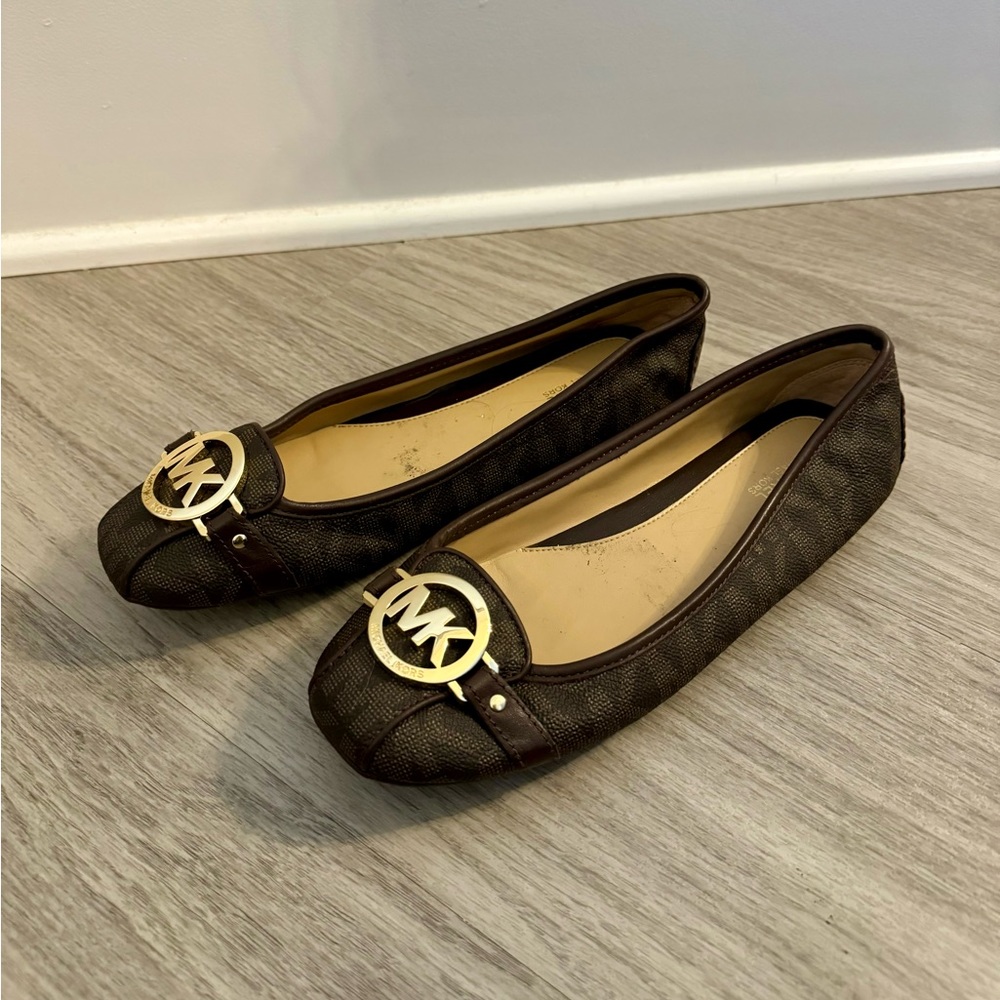 Michael Kors Fulton Brown Mini MK Logo Mocassin NWOT - Picture 2 of 4
